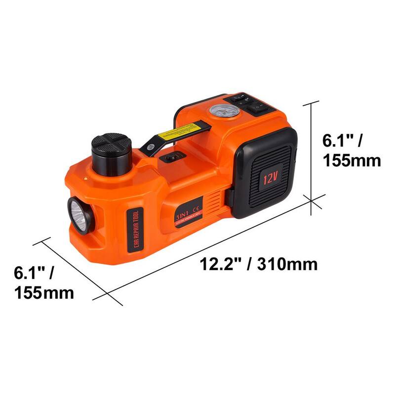 VEVOR Electric Car Jack, 5 Ton/11023 lbs. Hydraulic Jack with Impact Wrench, Portable Car Lift with Built-in Inflatable Pump - DDYYQJDTJDDD5W1H1V9-0920