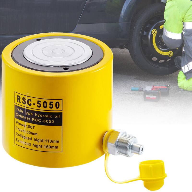 VEVOR 50-Ton 2 in. Stroke Hydraulic Cylinder Jack Solid Single Acting Hydraulic Ram Cylinder 50 mm Hydraulic Lifting Cylinders - QJD50T50MMSXYY001V0