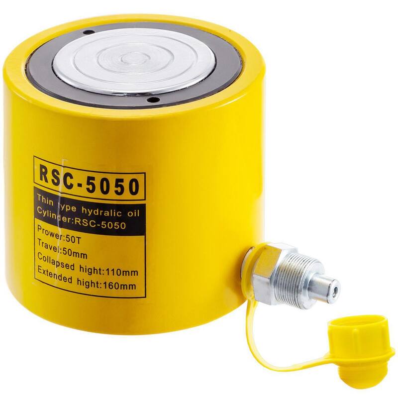 VEVOR 50-Ton 2 in. Stroke Hydraulic Cylinder Jack Solid Single Acting Hydraulic Ram Cylinder 50 mm Hydraulic Lifting Cylinders - QJD50T50MMSXYY001V0