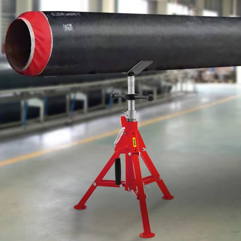 VEVOR V Head Pipe Stand 1/8 in. to 12 in. Capacity Adjustable Height 20 in. to 37 in. Pipe Jack Stands 2500 lbs. Load Capacity - GJ1107CGJ-VX00001V0