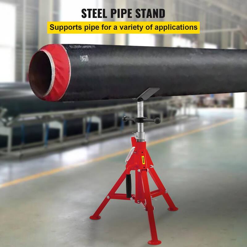 VEVOR V Head Pipe Stand 1/8 in. to 12 in. Capacity Adjustable Height 20 in. to 37 in. Pipe Jack Stands 2500 lbs. Load Capacity - GJ1107CGJ-VX00001V0