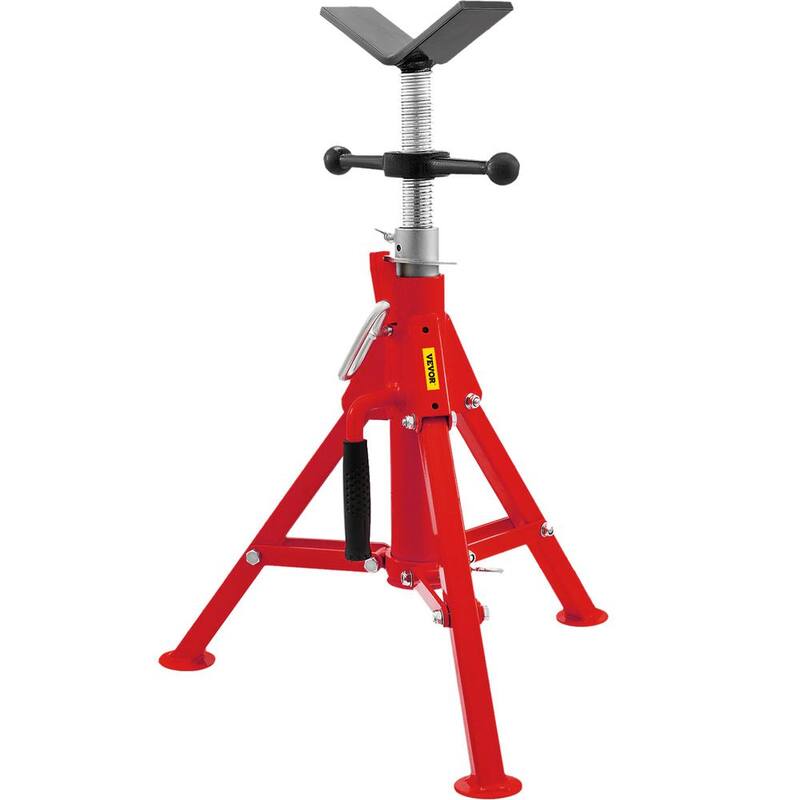 VEVOR V Head Pipe Stand 1/8 in. to 12 in. Capacity Adjustable Height 20 in. to 37 in. Pipe Jack Stands 2500 lbs. Load Capacity - GJ1107CGJ-VX00001V0