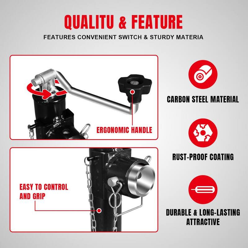 Torin 2,000 lbs. Top-Wind Weld-On Trailer Jack - ATR39003R