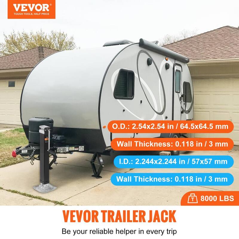 VEVOR Trailer Jack, Trailer Tongue Jack Welding-on 8,000 lb. Weight Capacity, Trailer Jack Stand with Handle for lifting - HJSTCQ8000LBS7XBXV0-802