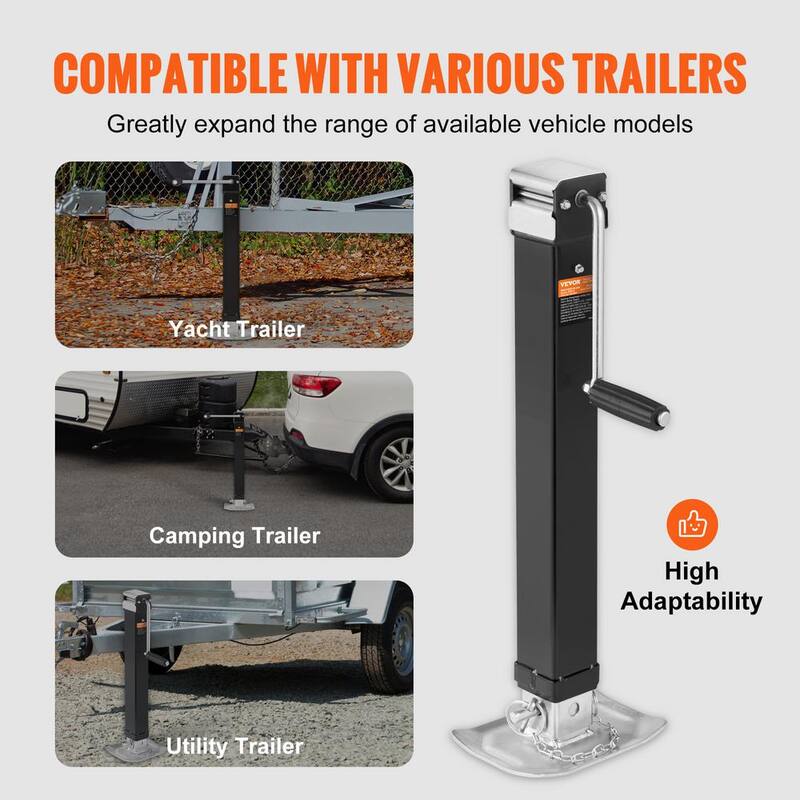 VEVOR Trailer Jack, Trailer Tongue Jack Welding-on 8,000 lb. Weight Capacity, Trailer Jack Stand with Handle for lifting - HJSTCQ8000LBS7XBXV0-802