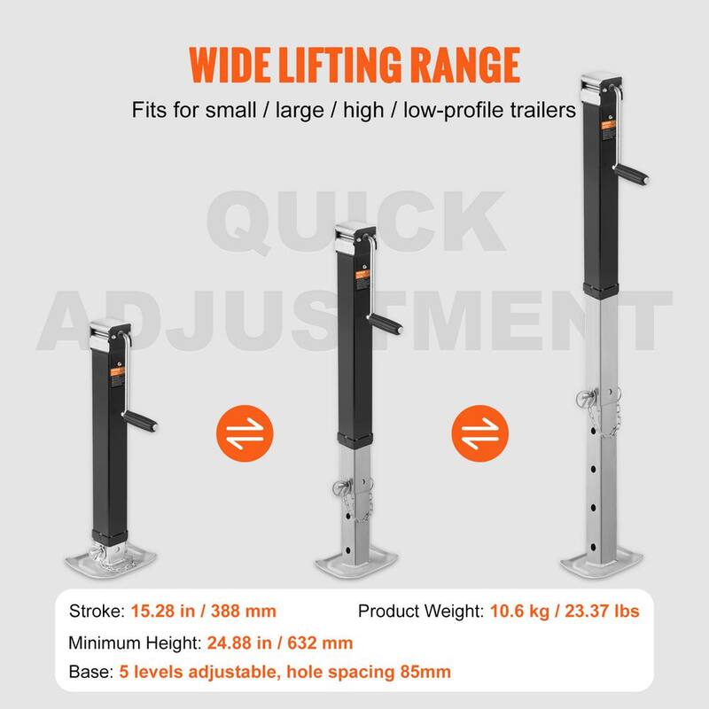 VEVOR Trailer Jack, Trailer Tongue Jack Welding-on 8,000 lb. Weight Capacity, Trailer Jack Stand with Handle for lifting - HJSTCQ8000LBS7XBXV0-802