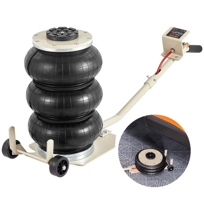 VEVOR Triple Bag Air Jack 3 Ton/6600 lbs. Pneumatic Jack for Car SUV Lifting Lifting height range of 5.5-17.7 in. - QNQJDDBSZB3T67XL2V0-0726