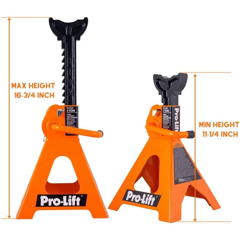 Unbranded Pro-LifT Heavy-Duty Jack Stands - 3-Ton in Pair with Double Pins - PL3300