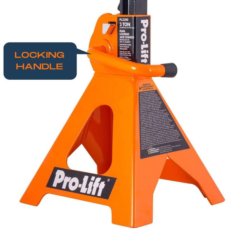 Unbranded Pro-LifT Heavy-Duty Jack Stands - 3-Ton in Pair with Double Pins - PL3300