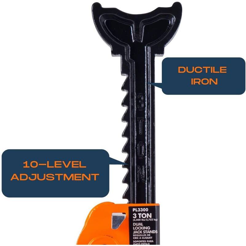 Unbranded Pro-LifT Heavy-Duty Jack Stands - 3-Ton in Pair with Double Pins - PL3300