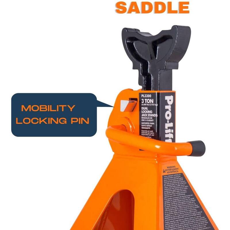 Unbranded Pro-LifT Heavy-Duty Jack Stands - 3-Ton in Pair with Double Pins - PL3300