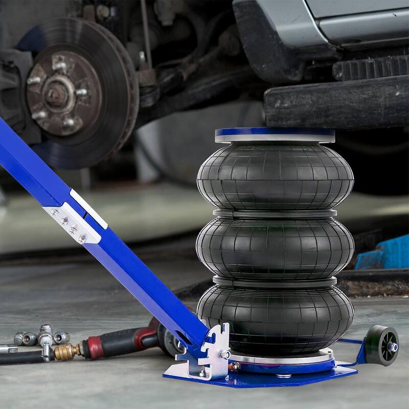 Karl home 6600 lbs. Load Air Bag Jack Fast Lift Up to 15.75 in. with Adjustable Handle for Cars, Blue - 931450847993