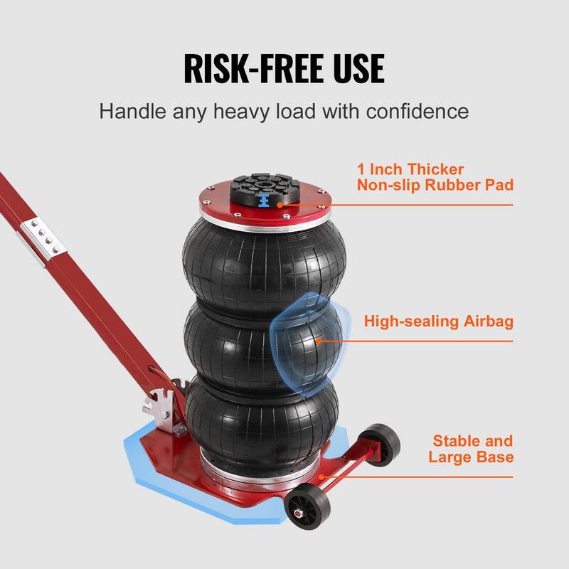 VEVOR Air Jack, 6600 lbs. Triple Bag Air Jack, Airbag Jack, Lift up to 17.7 in., 3-5 s Fast Lifting Pneumatic Jack - QNQJDDBSZB3T62CNAV0-0726