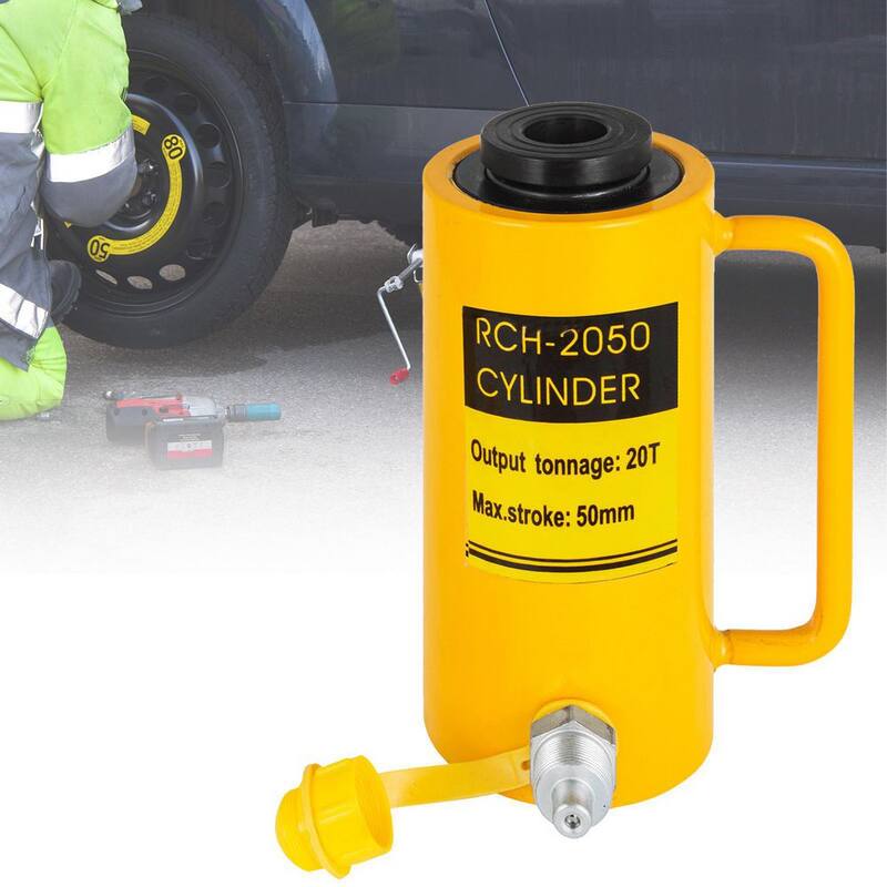 VEVOR 20-Ton 4 in. Hydraulic Cylinder Jack Hollow Single Acting Hydraulic Ram Cylinder 100 mm Hydraulic Lifting Cylinders - QJD20T50MMKXYY001V0