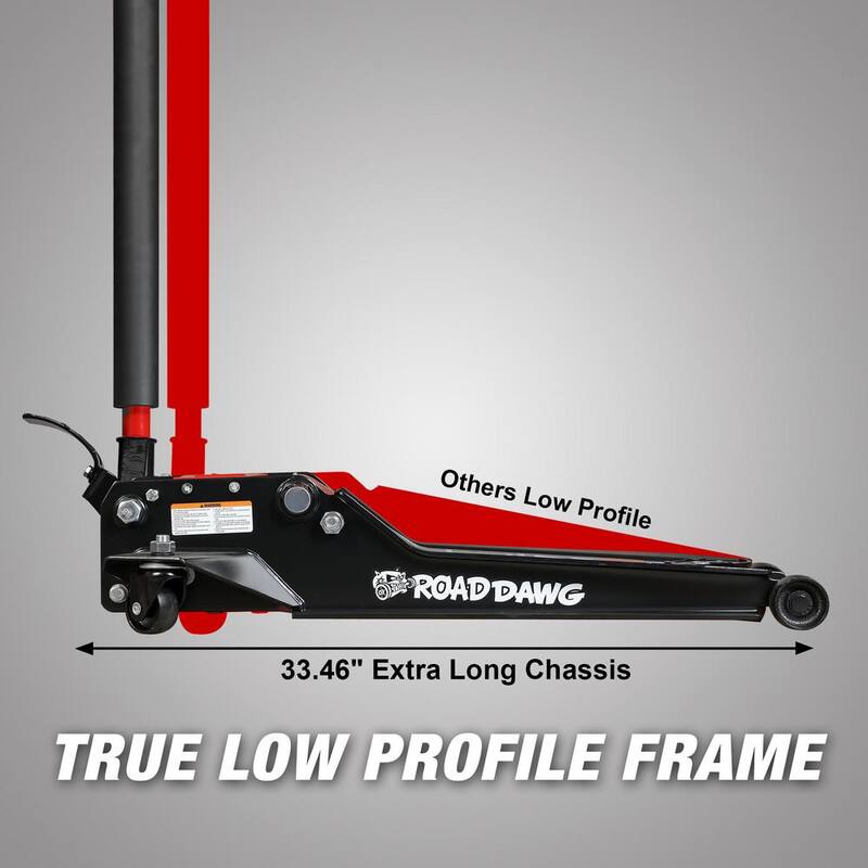 ROAD DAWG Ultra-Low Profile Floor Jack with Magnetic Tray, Foot Pedal, Quick Lift Dual Pump, 2 Ton (4,000 lb.) Capacity - ATZ815009D