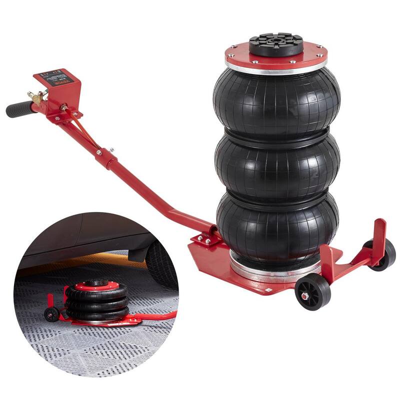 VEVOR Air Jack, 3 Ton/6600 lbs. Triple Bag Air Jack, Airbag Jack, Lift up to 17.7 in. 3-5 s Fast Lifting Pneumatic Jack, Red - QNQJDDBSZB3T6S7CKV0-0726