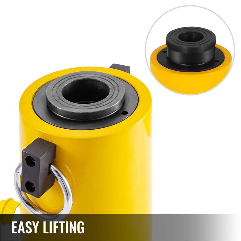 VEVOR 60-Ton Hydraulic Cylinder Jack 2 in. Single Acting Hollow Hydraulic Jack for Riggers, Fabricators (60-Ton 2 in. Hollow) - QJD60T50MMKXYY001V0