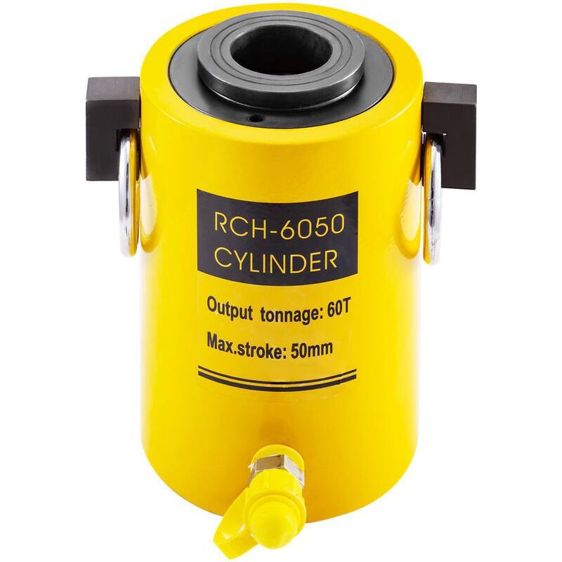 VEVOR 60-Ton Hydraulic Cylinder Jack 2 in. Single Acting Hollow Hydraulic Jack for Riggers, Fabricators (60-Ton 2 in. Hollow) - QJD60T50MMKXYY001V0