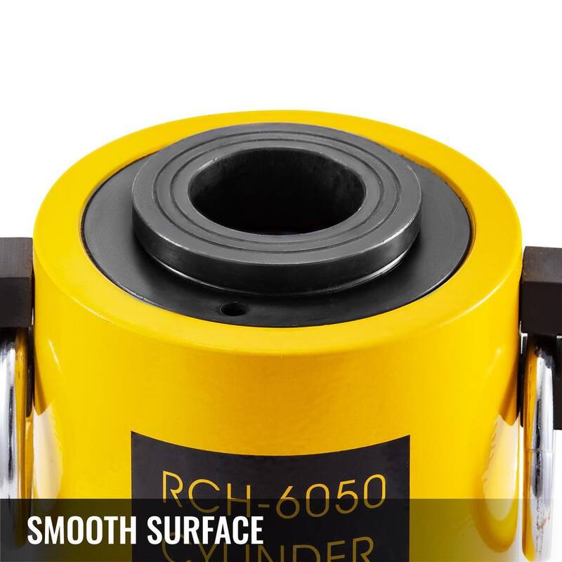 VEVOR 60-Ton Hydraulic Cylinder Jack 2 in. Single Acting Hollow Hydraulic Jack for Riggers, Fabricators (60-Ton 2 in. Hollow) - QJD60T50MMKXYY001V0