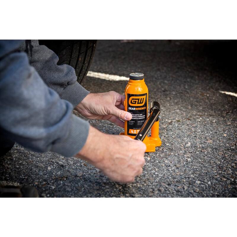 GEARWRENCH 4-Ton Hydraulic Bottle Jack with Handle Storage - GWHBJ4T