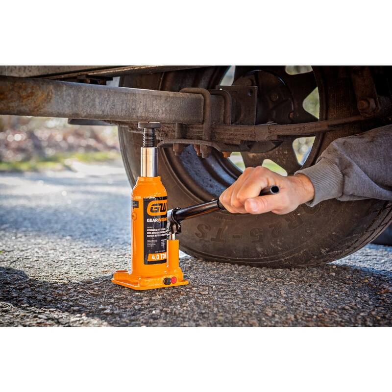 GEARWRENCH 4-Ton Hydraulic Bottle Jack with Handle Storage - GWHBJ4T