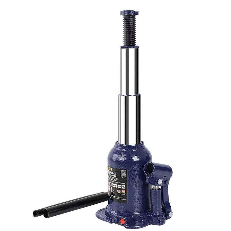 TCE 8-Ton Double Ram Welded Hydraulic Bottle Jack, Blue - ATH80802XU