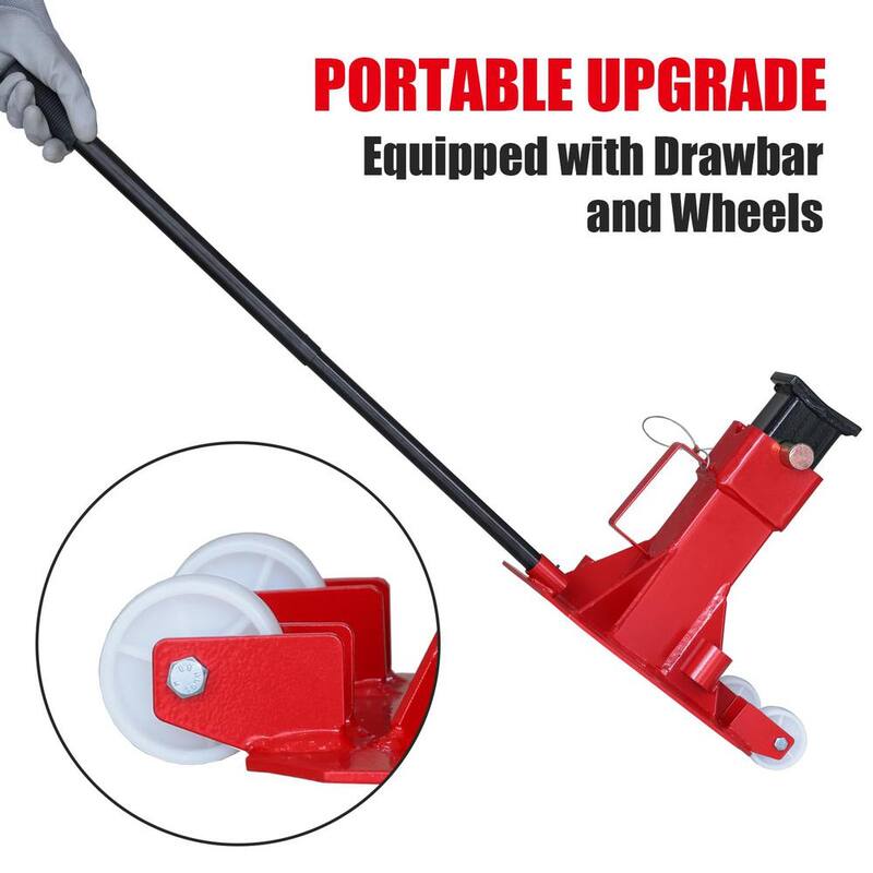 Big Red Heavy Duty Pin Style Jack Stand with 2-Casters and Handle for Car SUV, Truck, 12-Ton (24,000 lbs.) Capacity, Red - ATZ120006P