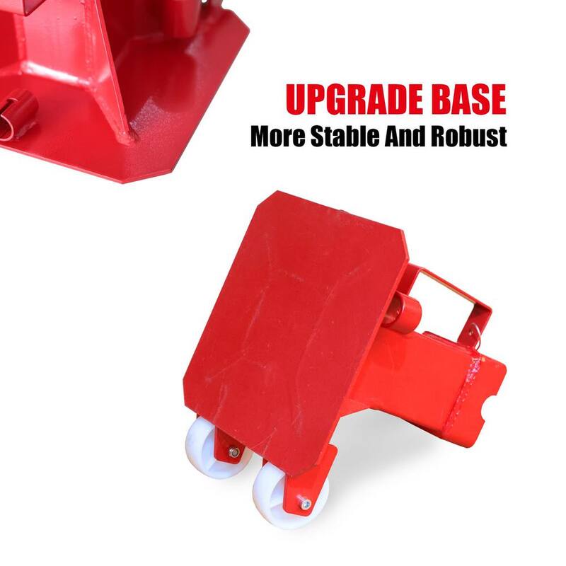 Big Red Heavy Duty Pin Style Jack Stand with 2-Casters and Handle for Car SUV, Truck, 12-Ton (24,000 lbs.) Capacity, Red - ATZ120006P