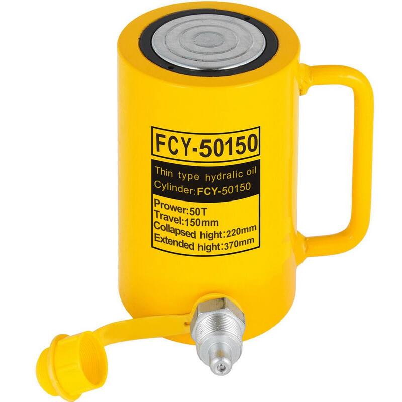 VEVOR 50-Ton Stroke Hydraulic Cylinder Jack 6 in. Solid Single Acting Hydraulic Cylinder Jack Ram, for Bending, Straightening - QJD50T150MMSXYY01V0