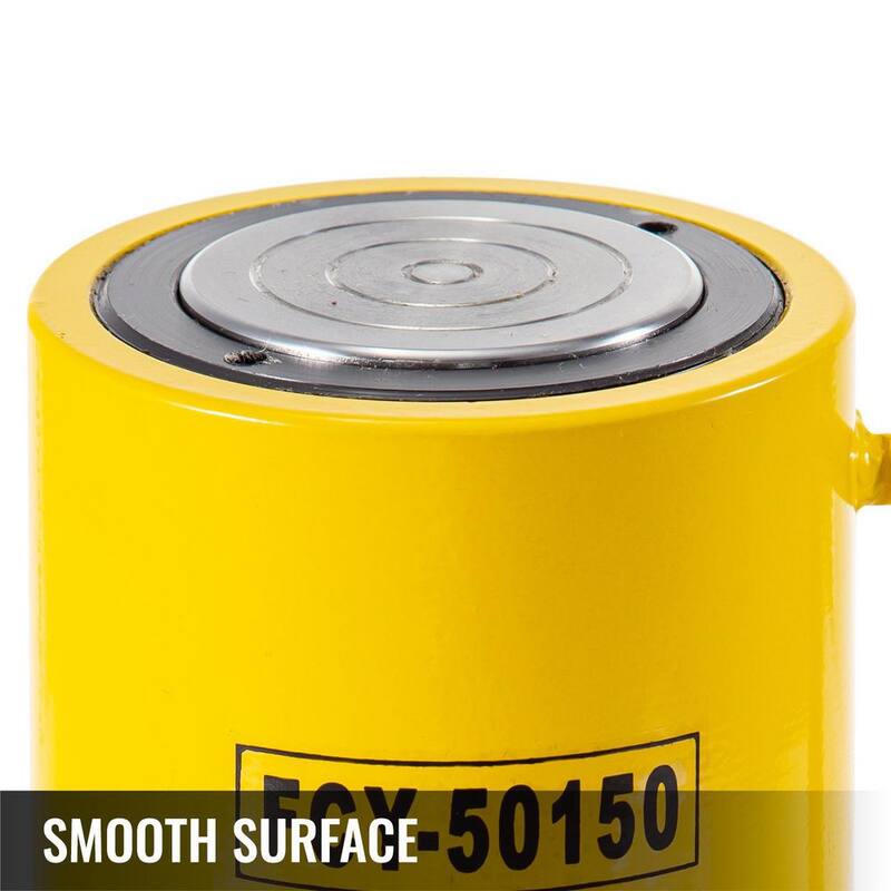 VEVOR 50-Ton Stroke Hydraulic Cylinder Jack 6 in. Solid Single Acting Hydraulic Cylinder Jack Ram, for Bending, Straightening - QJD50T150MMSXYY01V0