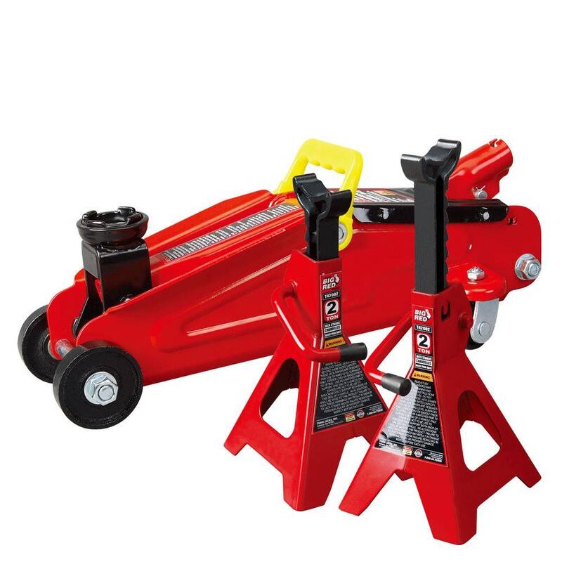 Big Red 2-Ton Trolley Floor Jack with 2-Ton Jack Stands - TRA82001