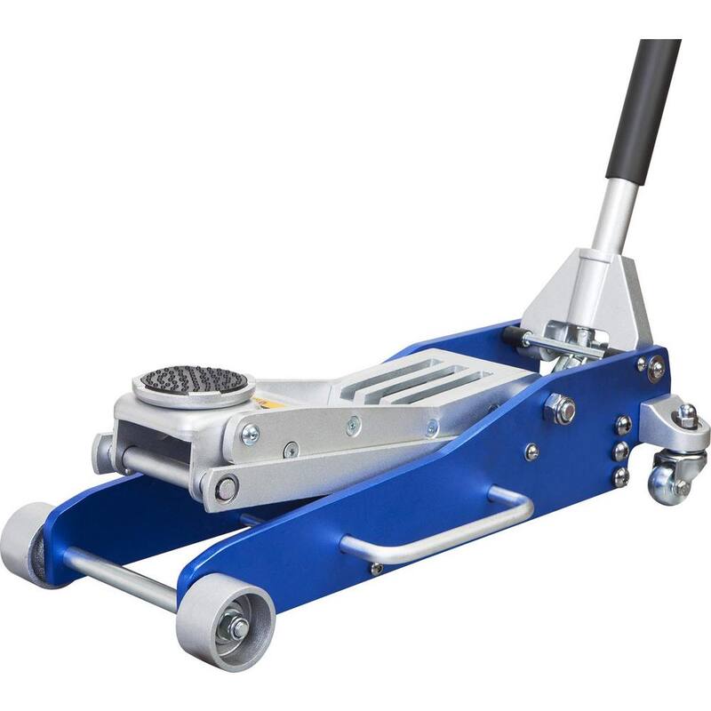 TCE 3-Ton Low-Profile Aluminum Floor Jack with Dual Piston Speedy Lift, Blue - AT830003XLU