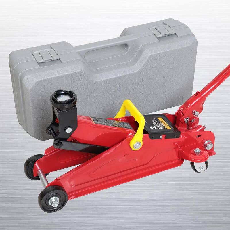 Big Red Hydraulic Trolley Service Lift Jack with Slow Release and Carrying Storage Case : 2-Ton (4,000 lbs.) Capacity, Red - T82012GS