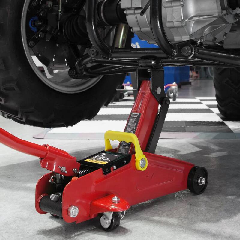 Big Red Hydraulic Trolley Service Lift Jack with Slow Release and Carrying Storage Case : 2-Ton (4,000 lbs.) Capacity, Red - T82012GS