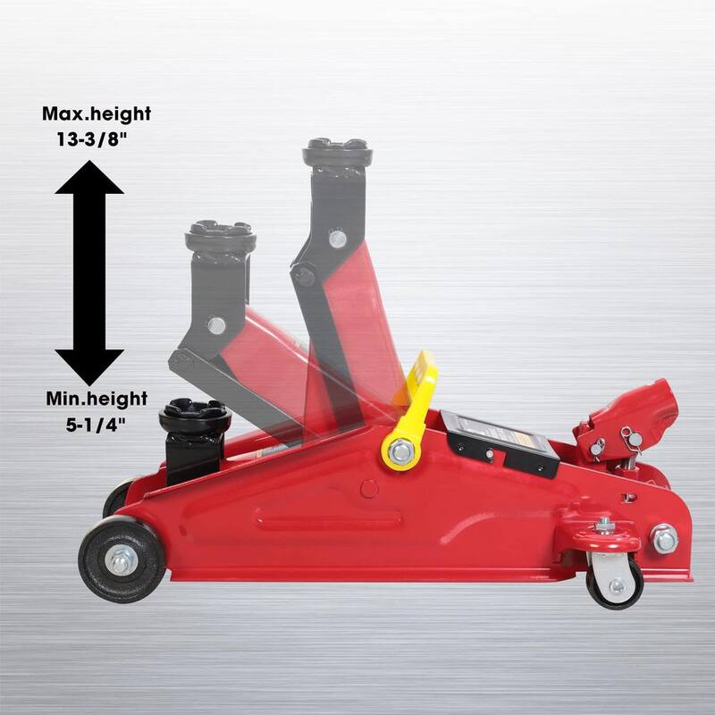 Big Red Hydraulic Trolley Service Lift Jack with Slow Release and Carrying Storage Case : 2-Ton (4,000 lbs.) Capacity, Red - T82012GS