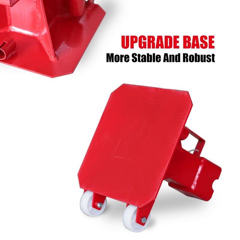 Big Red Heavy Duty Pin Style Jack Stand with 2 Casters and Handle for Car SUV and Truck, 22 Ton (44,000 lb.) Capacity, Red - ATZ220006P