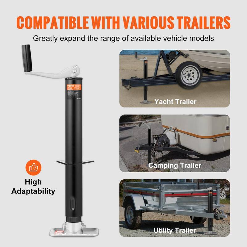 VEVOR Trailer Jack,Trailer Tongue Jack A-frame Bolt on Capacity 2000 lb.,Trailer Jack Stand with Handle for lifting RV Trailer - XLSTCA2000LBS3IYRV0-808