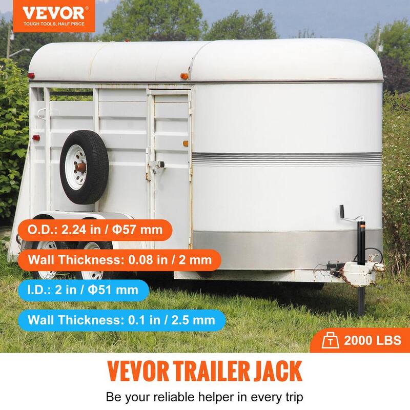 VEVOR Trailer Jack,Trailer Tongue Jack A-frame Bolt on Capacity 2000 lb.,Trailer Jack Stand with Handle for lifting RV Trailer - XLSTCA2000LBS3IYRV0-808