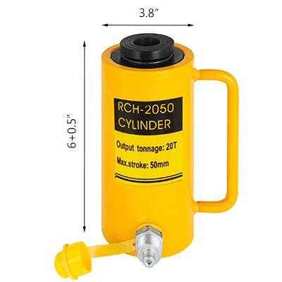 SKYSHALO 20T 2 in. Hydraulic Cylinder Jack Hollow Single Acting Hydraulic Ram Cylinder 50 mm Hydraulic Lifting Cylinders - QJD20T50MMKXYY001V0-0716