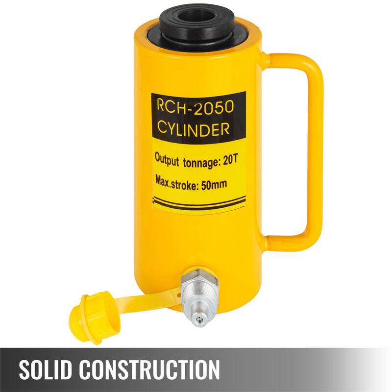 SKYSHALO 20T 2 in. Hydraulic Cylinder Jack Hollow Single Acting Hydraulic Ram Cylinder 50 mm Hydraulic Lifting Cylinders - QJD20T50MMKXYY001V0-0716