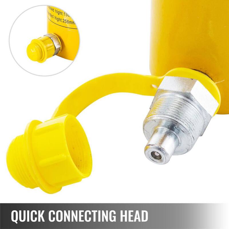SKYSHALO 20T 2 in. Hydraulic Cylinder Jack Hollow Single Acting Hydraulic Ram Cylinder 50 mm Hydraulic Lifting Cylinders - QJD20T50MMKXYY001V0-0716