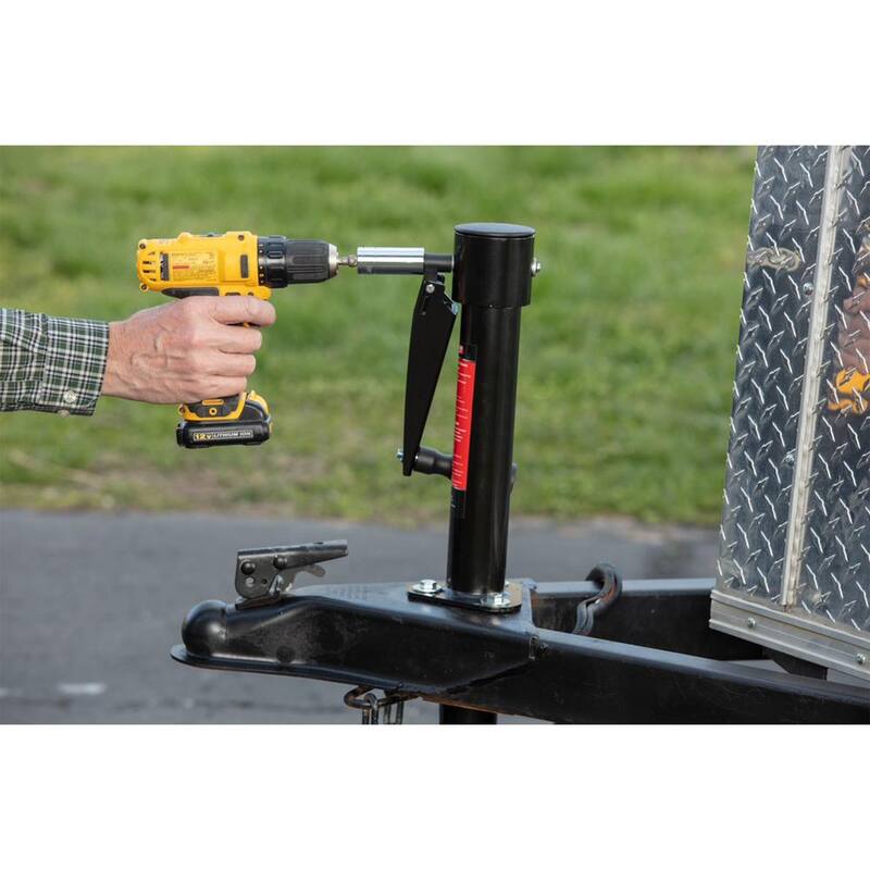 Uriah Products 2.10 ft. Sidewind A-Frame Turbo Trailer Jack with 2000 Pound Lift Capacity - UC200020