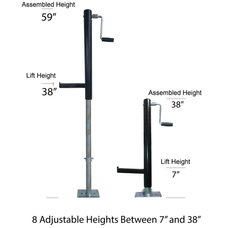 BLACK BULL A-Frame Trailer Jack and Lift with Base Plate with 2000 lbs. Capacity - 809510