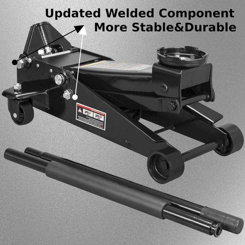 Torin 3-Ton Hydraulic Heavy-Duty Trolley Service/Floor Car Jack with Reinforced Lifting Arm in Black - ATZ830023EB