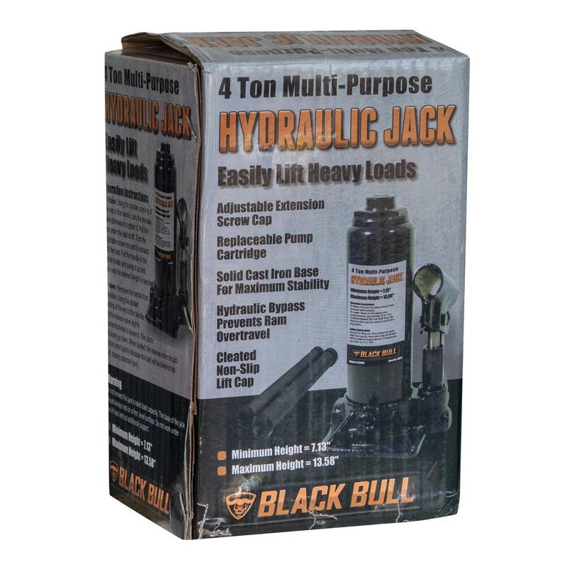 BLACK BULL 8 Ton Hydraulic Bottle Jack - HBJ8