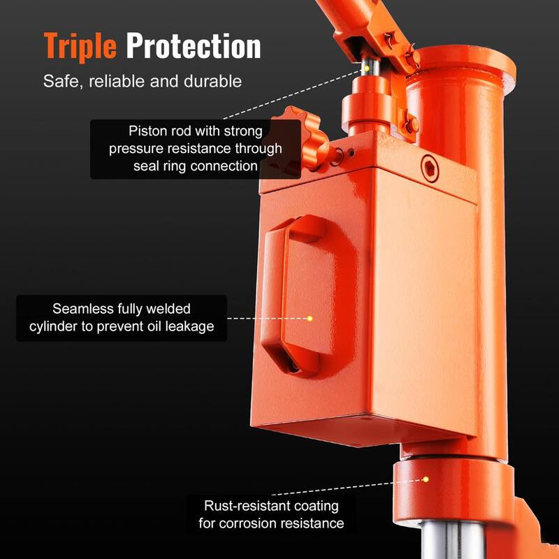 VEVOR Hydraulic Machine Toe Jack Lift 360° Rotatable 5 T Toe 10 T Top Capacity for Machinery Industry - JZQJDWQKXZ5TIPAH8V0