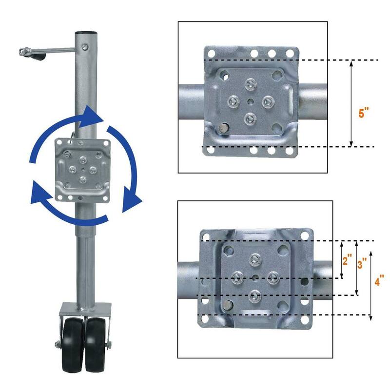 Torin 1,500 lbs. Side-Wind Bolt-On Trailer Jack with Dual Wheel - ATR39002R