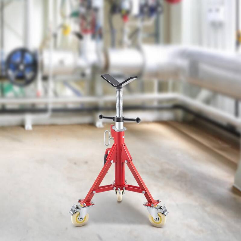 VEVOR Pipe Jack Stand w/Casters 882 lbs. V Head Pipe Stand Adjustable Height 23.6 in., 42.5 in. Folding Pipe Stands 1/8-12 in. - GJGJXDL1107BVAEUYV0