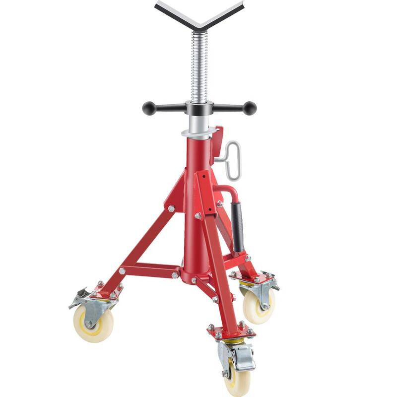 VEVOR Pipe Jack Stand w/Casters 882 lbs. V Head Pipe Stand Adjustable Height 23.6 in., 42.5 in. Folding Pipe Stands 1/8-12 in. - GJGJXDL1107BVAEUYV0