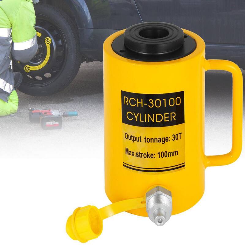 VEVOR 30-Ton Hydraulic Cylinder Jack 100 mm Solid Ram Hydraulic Cylinder Portable Stroke Single Acting Lifting Jack Ram - QJD30T100MMKXYY01V0